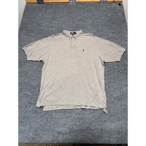 Polo Ralph Lauren Shirt Mens XL Tan Beige Cotton Pique Short Sleeve Pony Logo